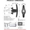 Truck Cap Camper Shell T-Handle Lock Latch Replacement Parts, Truck Bed Topper Door Locking Kit Accessories With Keys - Right Lock