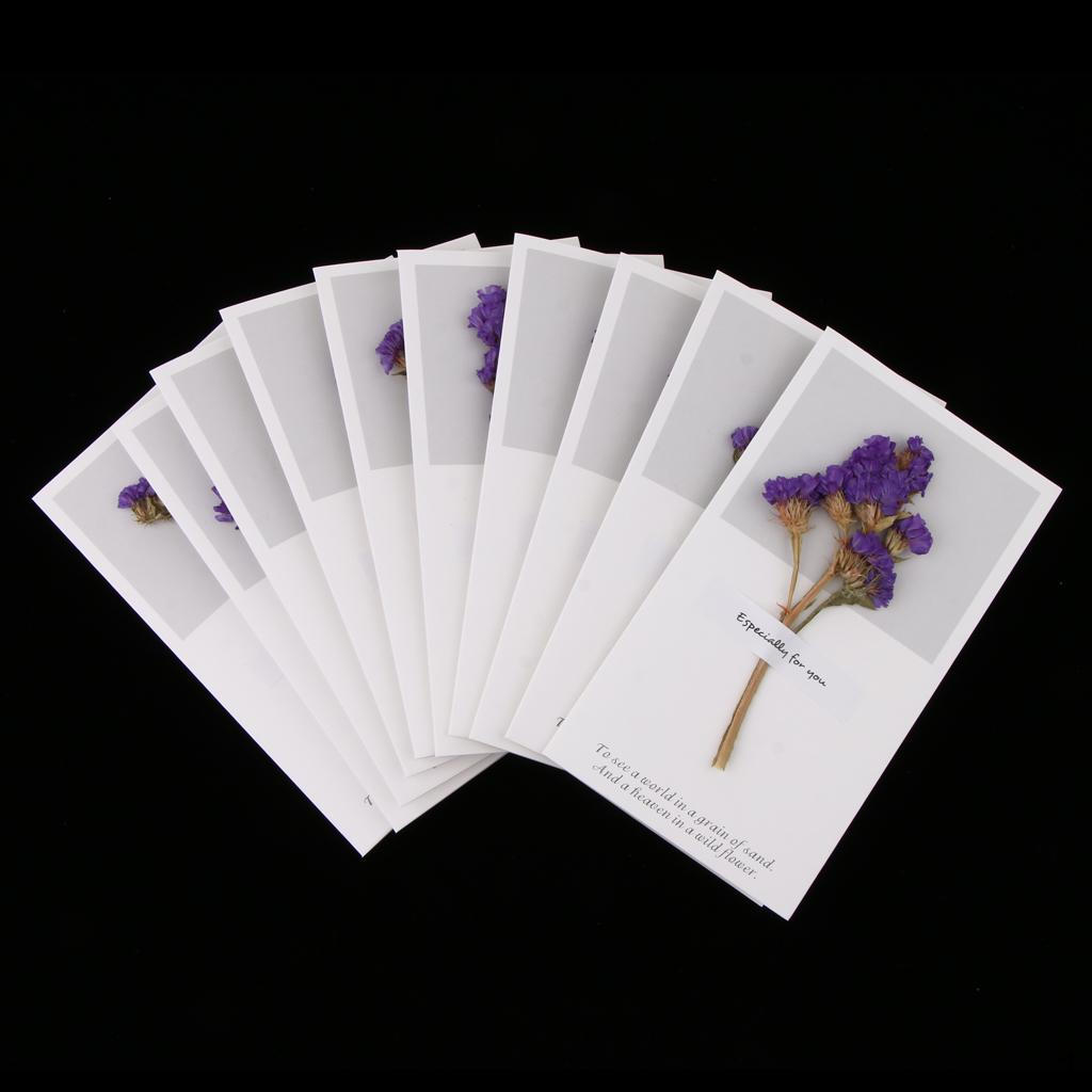 Набор из 10 шт. Элегантные Свадебные Сухоцветы Карточки Поздравления Благодарности Принадлежности Myosotis Light Purple