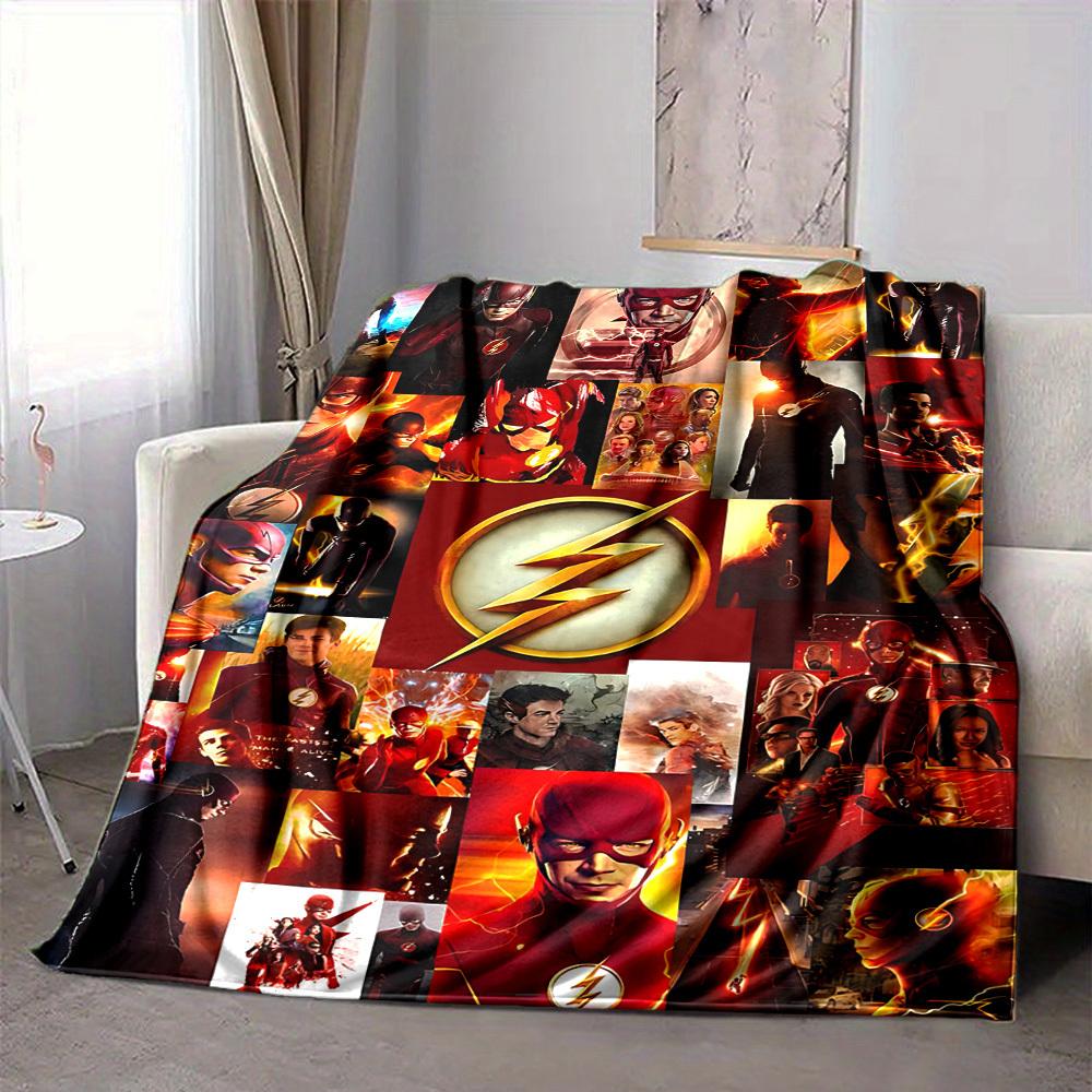 1pc Flash Speedster Flannel Throw Blanket Lightweight Soft Warm All Season Blanket for Sofa, Bed, Travel, Camping L1024214