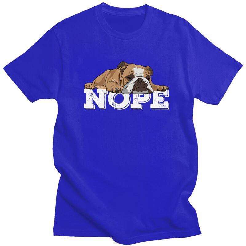 Custom French Bulldog Says Nope T Shirt Men Short Sleeve Pure Cotton Tshirt Casual Funny Animal Dog Tees Fashion Tshirt