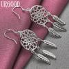 925 Sterling Silver Fashion Leaf Earrings Wedding Jewelry