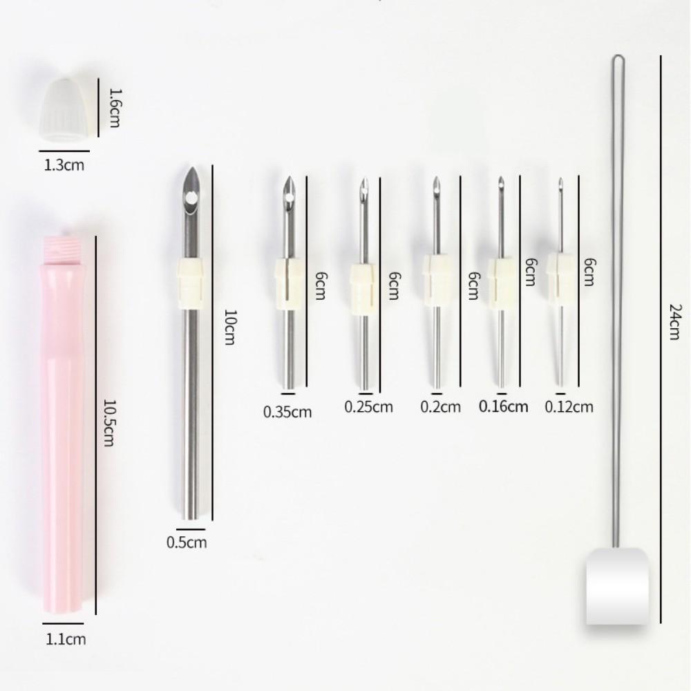 

Adjustable Punch Needle Kit - 6 Interchangeable Rug Needle Tubes with Storage Case | Complete Punching Tool Set for Rug Hooking рожевий