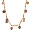 Yhpup Luxury Bling Colorful Cubic Zirconia Chain Necklace Bracelet CZ Waterproof Stainless Steel Jewelry Exquisite Set Women