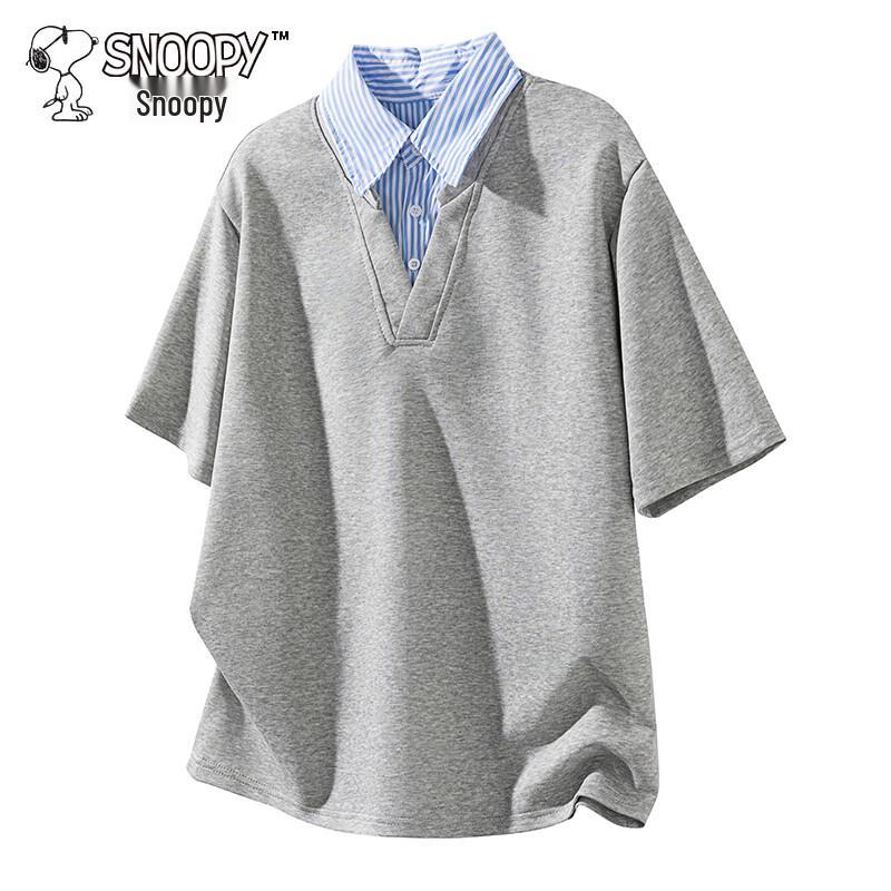 Snoopy Men's Fake Two-Piece Collar T-Shirt