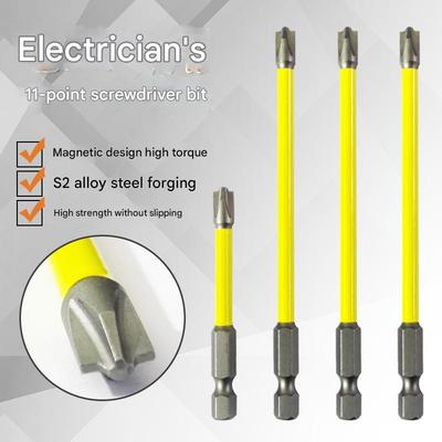 10pcs 65mm 110mm Magnetic Special Slotted Screwdriver Bits, Suitable for Electricians, FPH2 Type, for Use with Socket and Switch