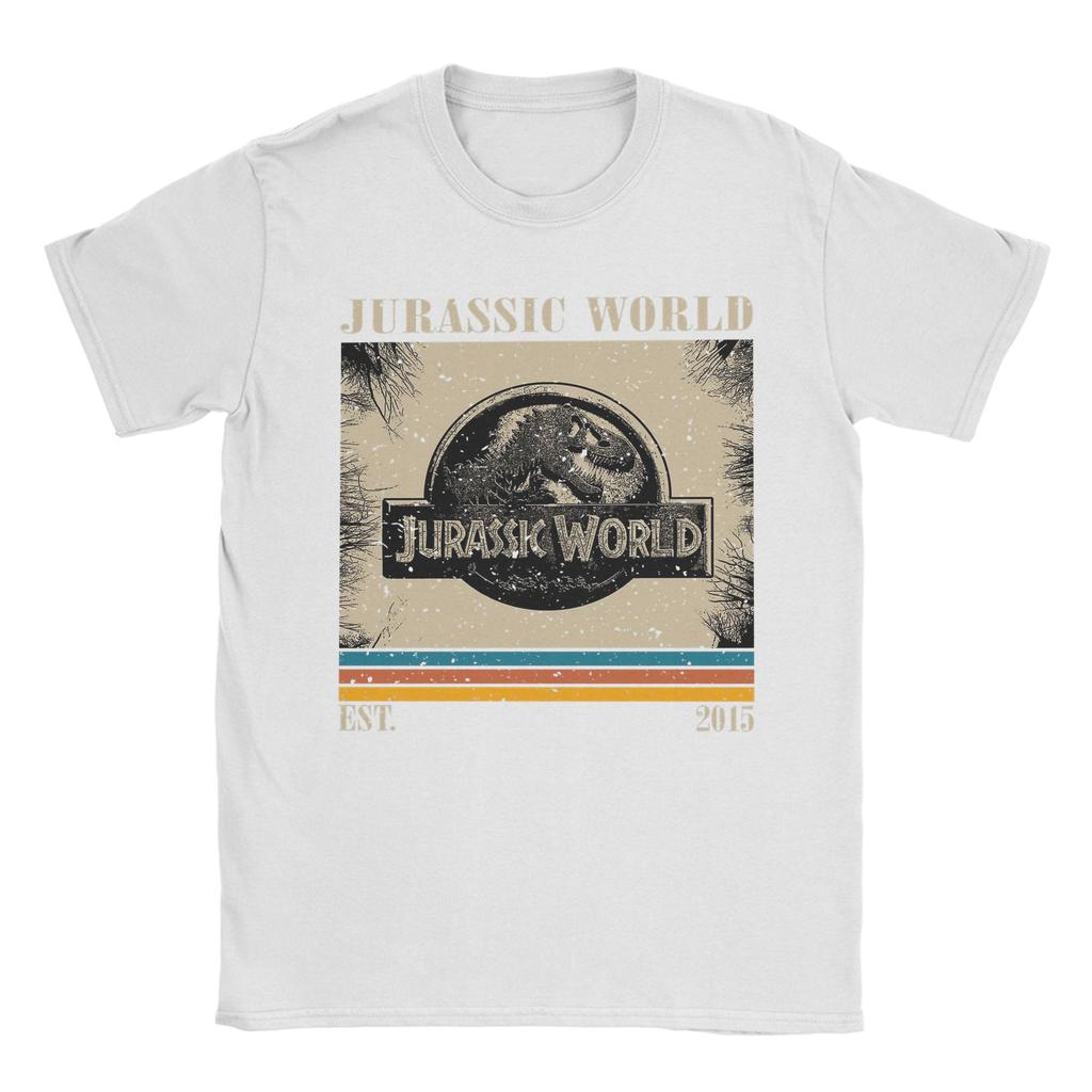Fashion Retro Jurassic World T-Shirt Men O Neck 100% Cotton T Shirts Dinosaur Short Sleeve Tees Gift Idea Tops