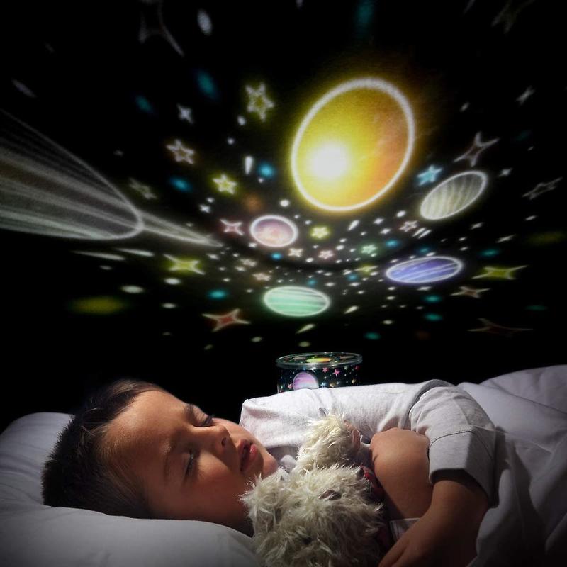 Night Star Projector for Kids, 360° Musical Rotation Night Light + Timer + Pilot + 6 Colors, LED Baby Sky Night Light for Birthday, Christmas