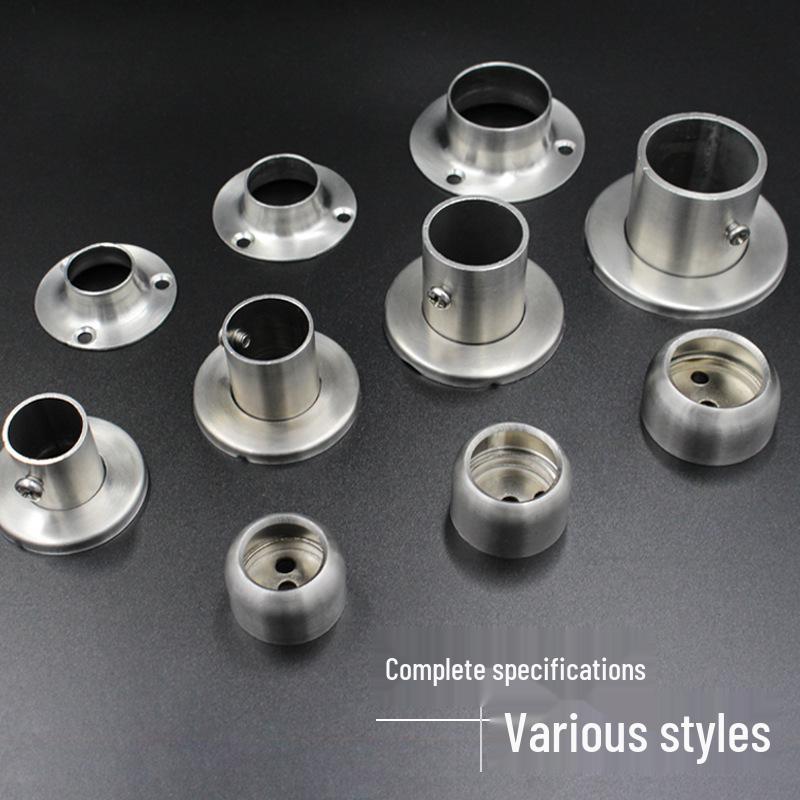 Ronggu Stainless Steel High Foot Flange Base for Clothes Rods, Towel Tubes, and Curtain Rods