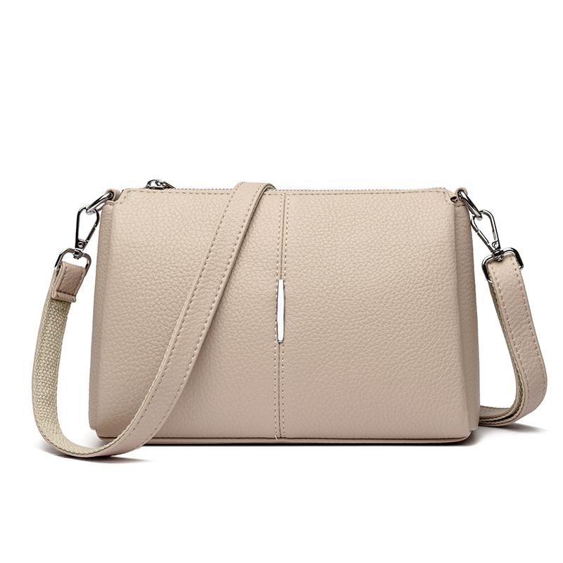 Elegant Women's Shoulder Bag with Unique Texture Design Stylish Soft Leather Handbag with Zipper Pockets Everyday Crossbody Bag