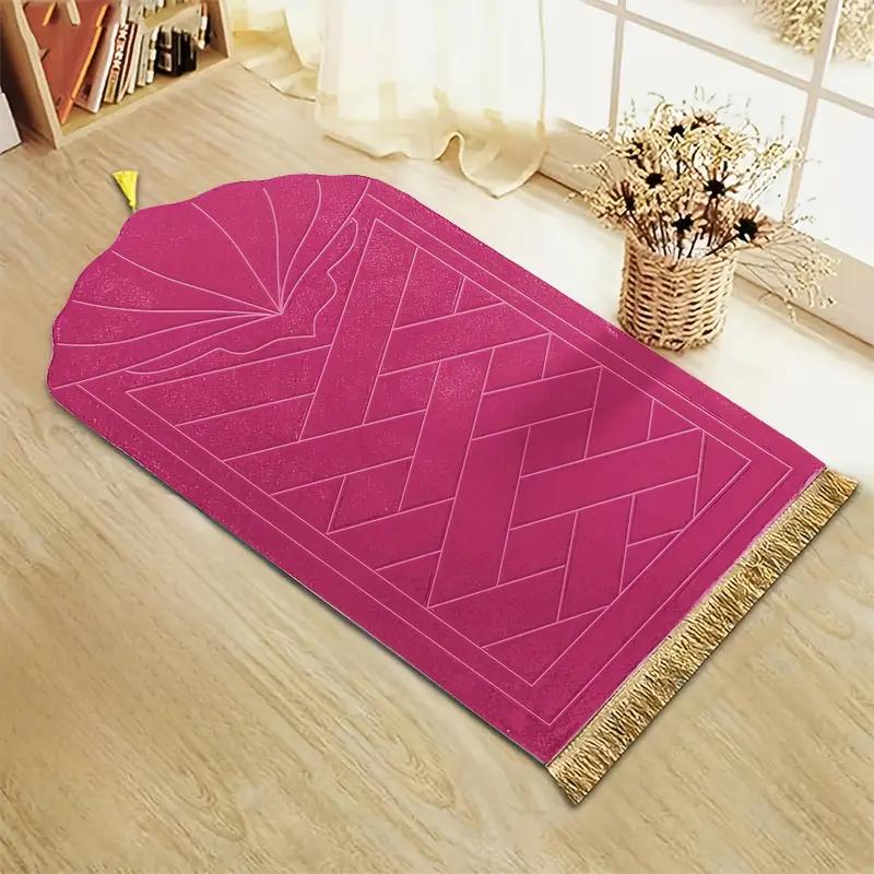 Thickened Sponge Prayer Mat With Tassel Embossed Prayer Mat Soft And Easy To Carry Can Be Used In Many Scenes Premium