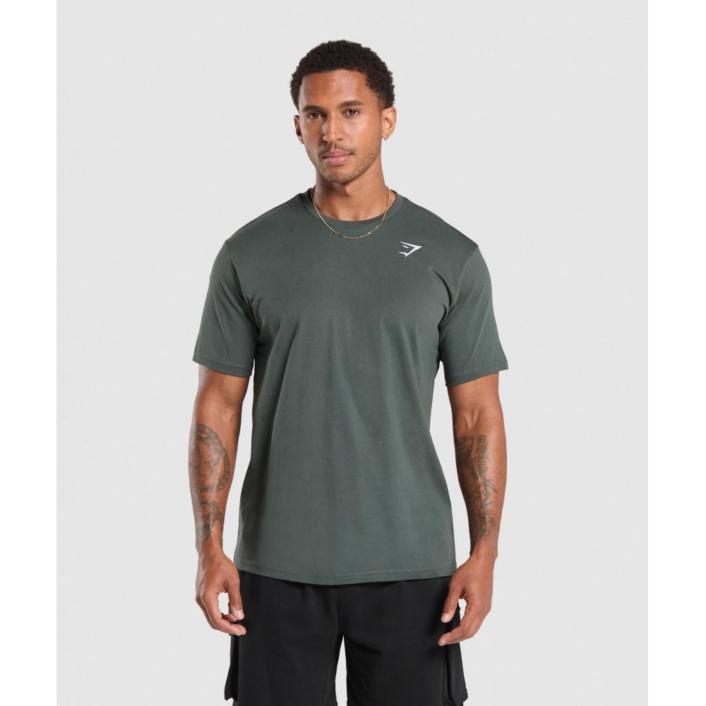

GYMSHARK Crest T Shirt Slate Teal A1A3J TBNH