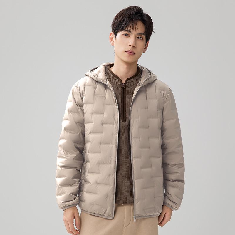 Men's Lightweight Hooded Down Jacket - 2025 Autumn/Winter Fashionable Short Style with 90% White Duck Down.
