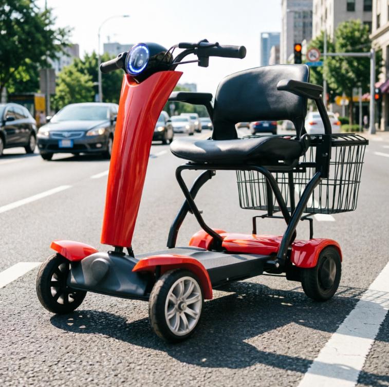 Trotinette Électrique Pliante Certifiée CE | Puissance 500W, Autonomie 50KM | 4 Roues avec Freins à Double Disque et Éclairage LED - Ultra-Sécurisée pour les Personnes Âgées