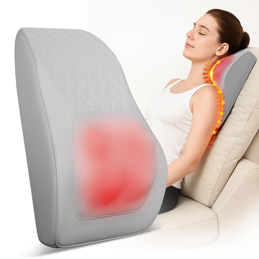 3D Shiatsu Massage Pillow with Heat Function, 12V Portable Neck & Shoulder Massager, Electric Back Massager for Home Office Car Use, 12W Power
