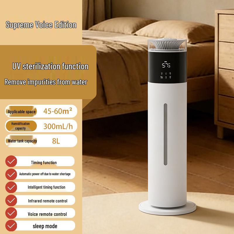 Large Capacity Floor Standing Humidifier for Living Room, Bedroom, Mother & Baby, Low Noise, Timer, Mist Humidification, Hydrating