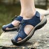Genuine Leather Casual Shoes for Men Outdoor Walking Hiking Men Shoes Breathable Anti-Collision Toe Summer Sandals 2025