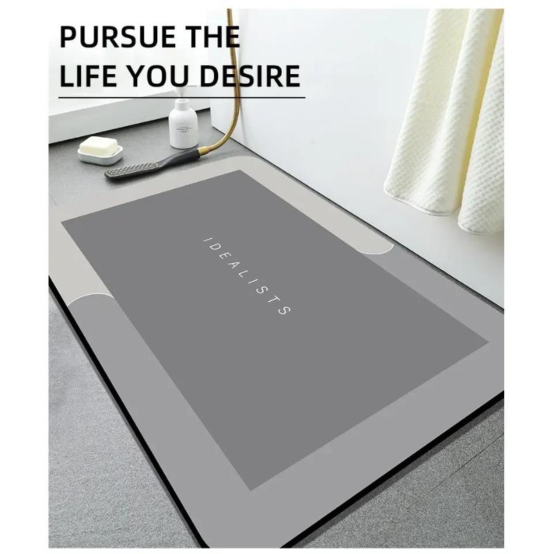 Highly Absorbent Floor Mat, Diatomaceous Earth Mat, Bathtub Mat, Anti Slip Carpet, Bathroom Kitchen Mat, Erasable and Washable Carpet