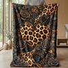 Leopard Heart Luxury Frame 1 Theme blanket Lightweight Warm Flannel Blanket Decorative Throw Blanket for Home Decoration