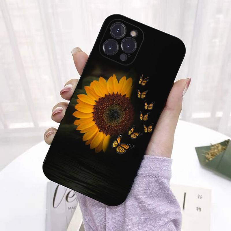 Clear Sunflower Phone Case Silicone Soft For iphone 14 13 12 11 Pro Mini XS MAX 8 7 6 Plus X 2020 XR Shell