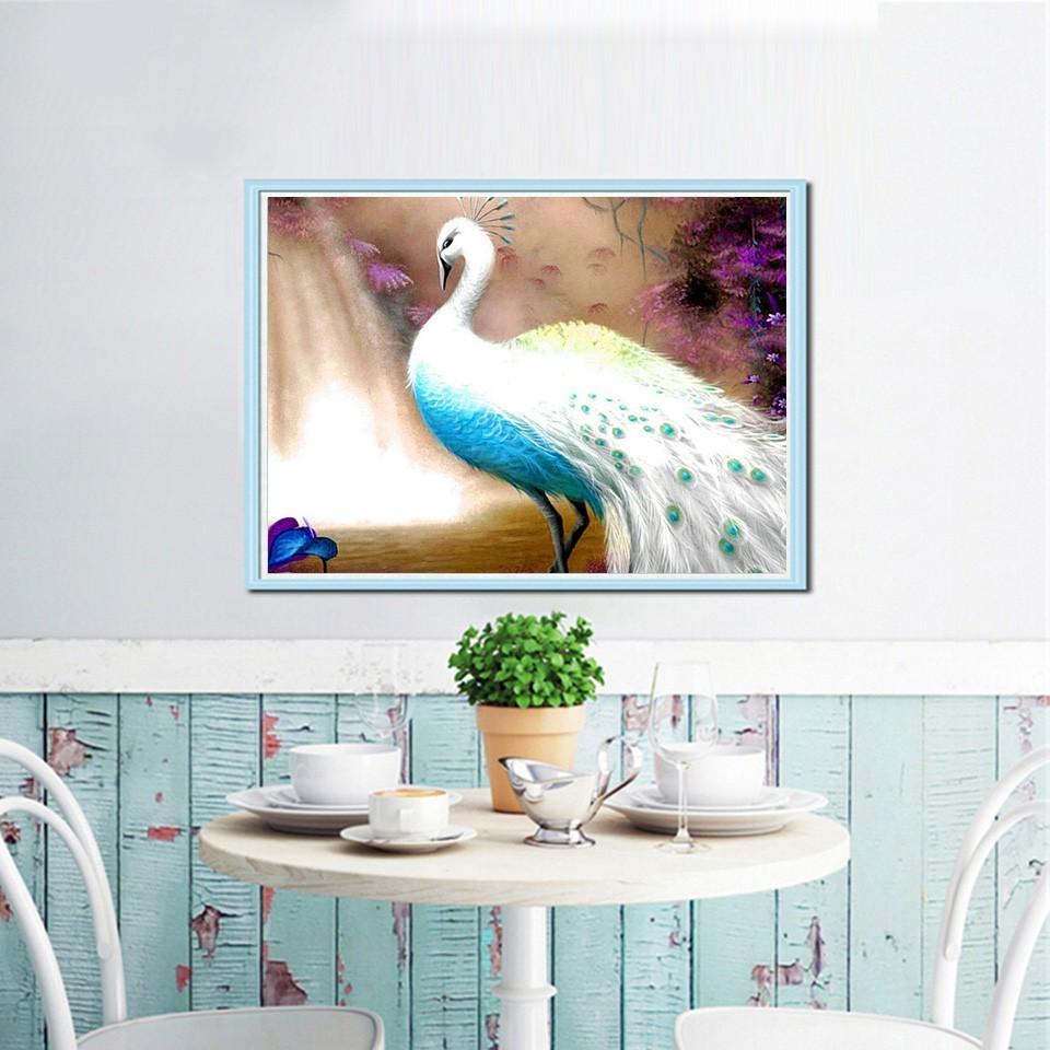 Cross Stitch Animal Rhinestones 5D DIY Diamond Painting Embroidery Peacock Diamond