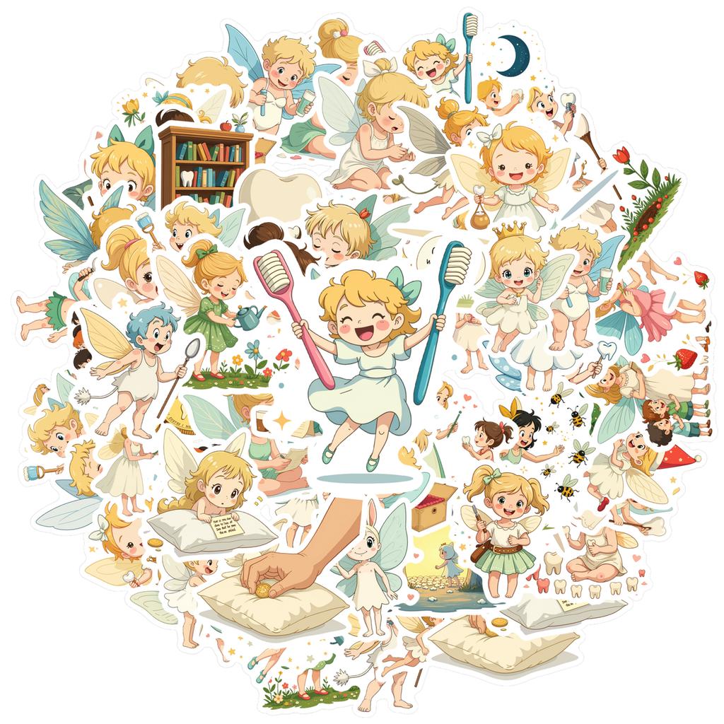 35pcs-50pcs Cartoon Stickers Lovely Fairy DIY Stickers Stickers For DIY Phone Guitar Laptop Notebook Guitar