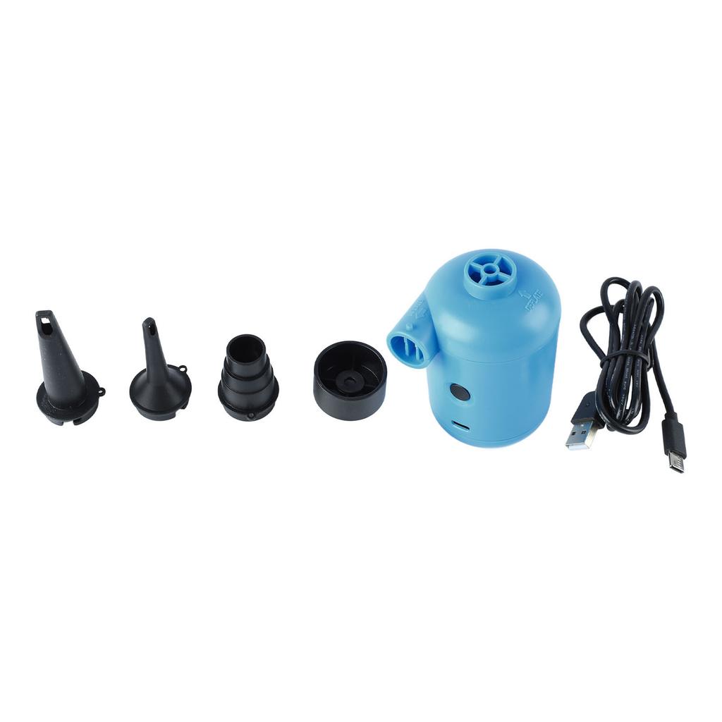 Electric Air Pump Portable Blue Inflator Deflator Pump Perfect for Outdoor Camping with USB Port