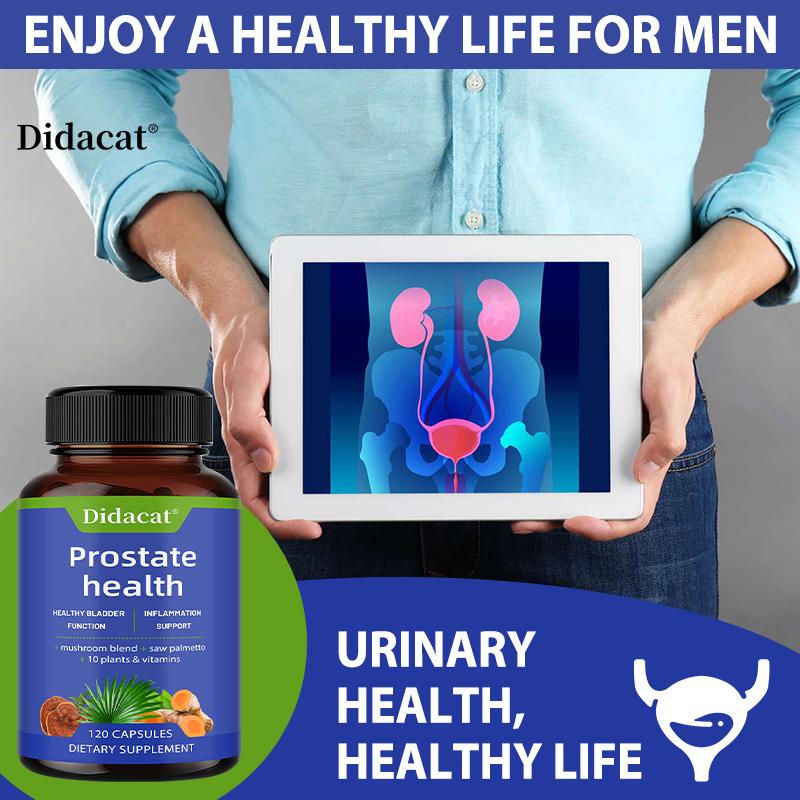 Prostata-Gesundheitskapseln Enthält Sägepalme Tanzpilz Vitamin C Selen zur Erhaltung der Prostata-Gesundheit 120 Vegetarische Kapseln