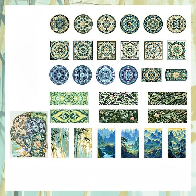 Vintage Baroque Flower Landscape Material Collage PET Sticker Creative DIY Journal Stationery