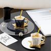 Nordic Ceramic Coffee Cup Saucer Creative High end Gold-patterned Hand Patterned Mug Fashionable Star Moon Style Coffee Cup Saucer