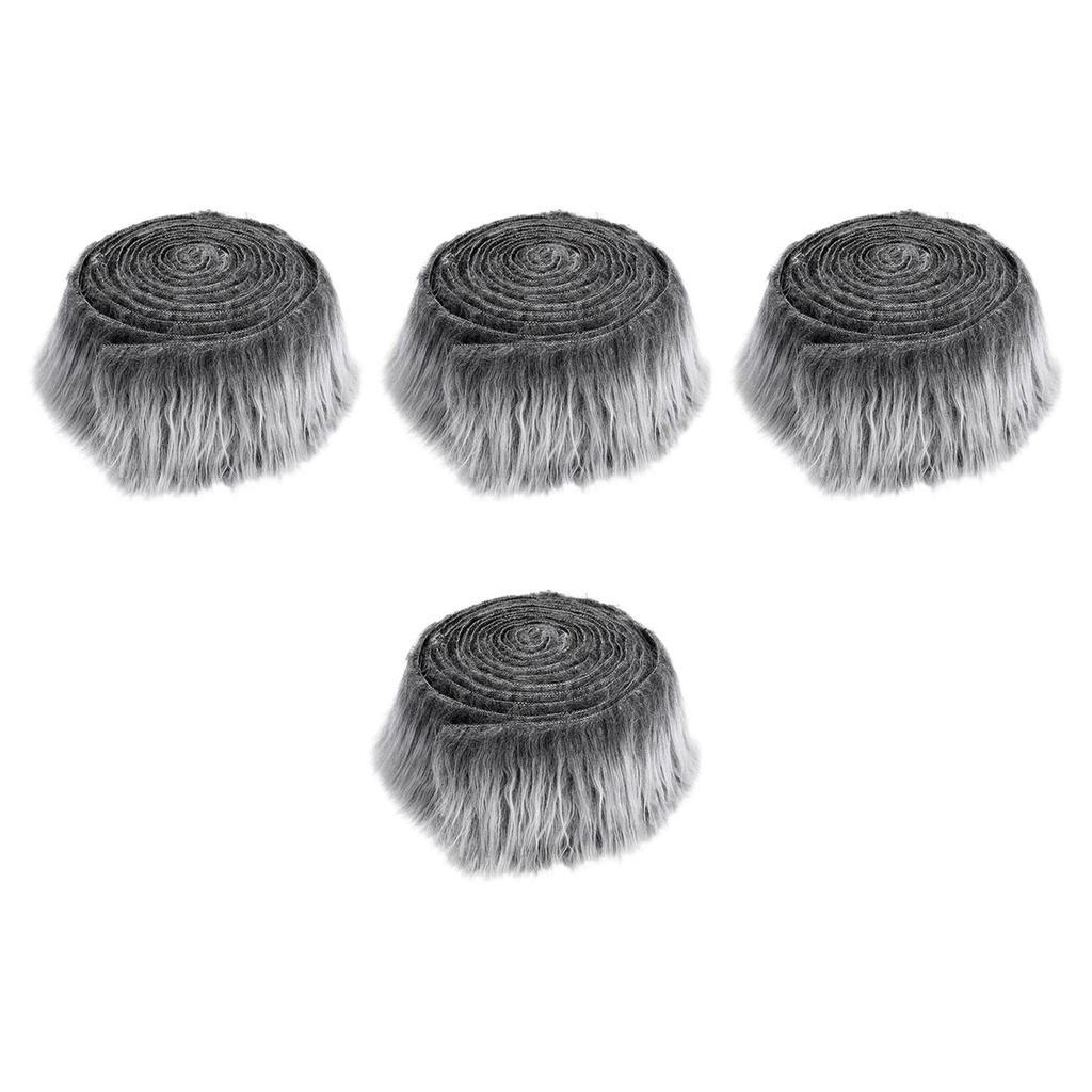 4Pcs Faux Fur Fabric Costume Supplies Artificial Fabric Fuzzy for Gnomes Beard Hair Clothing Christmas Tree Holiday Decoration