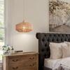 Woven Plug in Pendant Light with Handmade Hemp Rope Shade Dimmable Switch Natural Basket Hanging Lamp for Home Decor Lighting