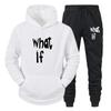 What If Printed Jogging Tracksuit Man Outdoor Hooded Two Piece Sets Casual Sport Long Sleeve Pullover Drawstring Pants Suit