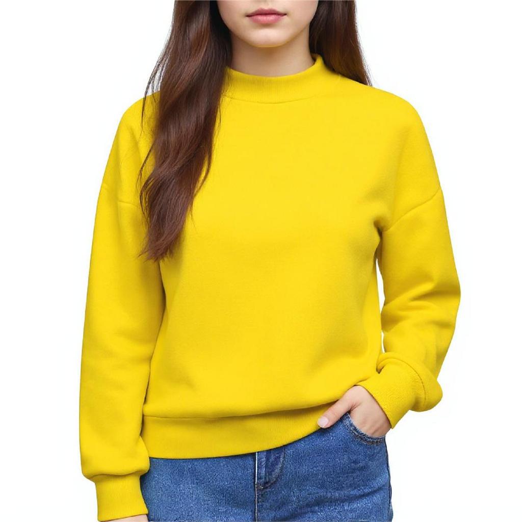 Teen Girls Solid Color Tops Cute Fashion Youth Long Sleeve Oversized Sweatshirts Teen Tops Winter Preppy Style Clothing