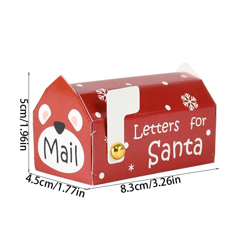 50pcs Christmas Mailbox Shape Candy Gift Box Kids Xmas Cookie Snack Packing Box Bag Navidad Noel Home Decor New Year