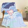 Cartoon Pink Axolotl Kawaii Blanket Soft Throw Blanket for Home Bedroom Bed Sofa Picnic Travel Office Rest Cover Blanket Gift