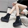 Moda 2024 Nuevas Botas de Tobillo de Invierno para Mujer Botas de Plataforma de Calidad Moda Femenina Bota Corta Tacón Alto Negro 13.5cm Cremallera Zapatos de Calceta para Mujer