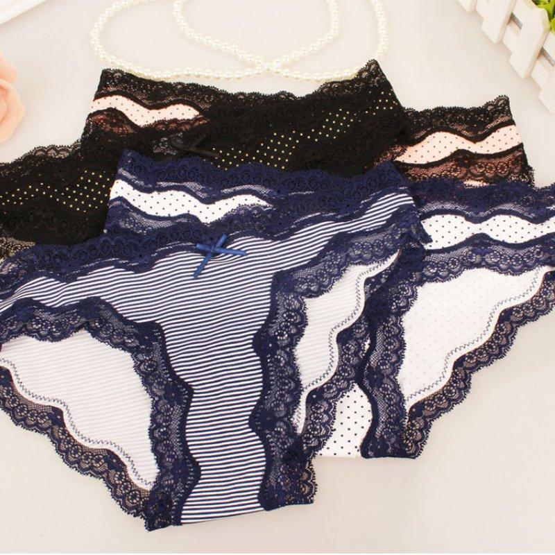 Women's Lace Dot Printed Underwear Women Panties Lady Briefs