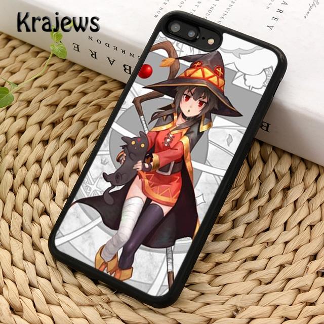 Krajews Anime Konosuba Megumin Handyhülle Cover Für iPhone 14 5 6s 7 8 plus X XR XS 11 12 13 pro max Samsung Galaxy S21 S22ultra