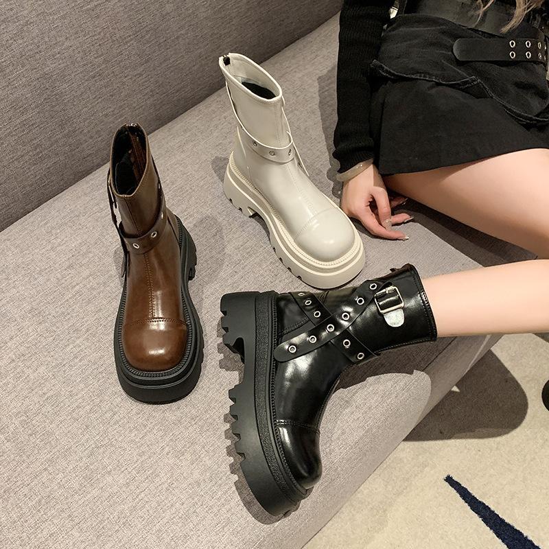 Fashion short boots women's 2024 new summer trendy cool little Martin boots heightened thick-soled fried street thin boots