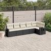 Vidaxl 6-Cz. Garden Furniture Set With Cushions, Black Poly Rattan