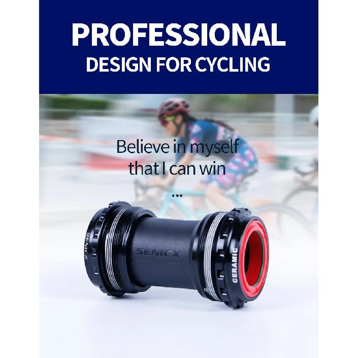 SENICX T47 Ceramic Bottom Bracket 68mm Shell Width Road Bike Central Movement Fit fo SRAM DUB Crankset with 28.99mm Dustproof BB
