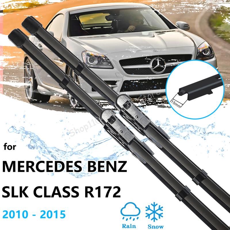 For Mercedes Benz SLK SLC Class R172 2011~2016 Auto Windscreen Windshield Window Front Wiper Blades Rubber Cleaning U J Hook Arm