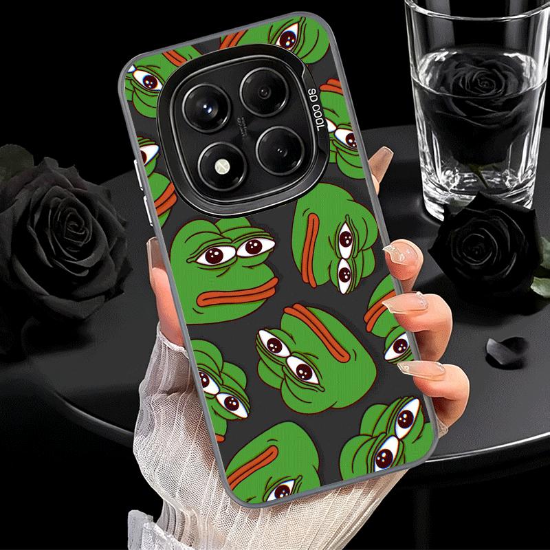 Funny Sad Forg P-Pepe Meme Soft Phone Case for Xiaomi Redmi Note 13 14 15 Pro Plus 12S 12 11S 11 11T 10S 10 Shockproof Cover Bac