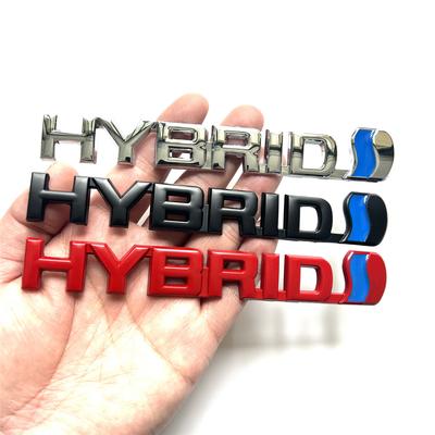 3D Metal HYBRID Logo Side Fender Rear Trunk Emblem Badge Car Sticker Decals For Prius Camry Crown Auris Rav4s