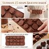 15-Cavity Chocolate for and Baking, DIY Dessert Making Tool, Silicone Baking for Homemade Treats
