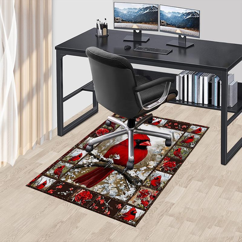 1PC Cardinal Flowers Non-Slip Floor carpet, Office, family, bedroom, Studio - Large Area Rug, Vibrant Colors-C0489