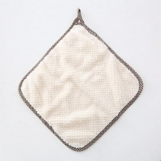 Double-Sided Checkered Coral Fleece Dish Towel - Lint-Free, Water Absorbent, Non-Stick Oil