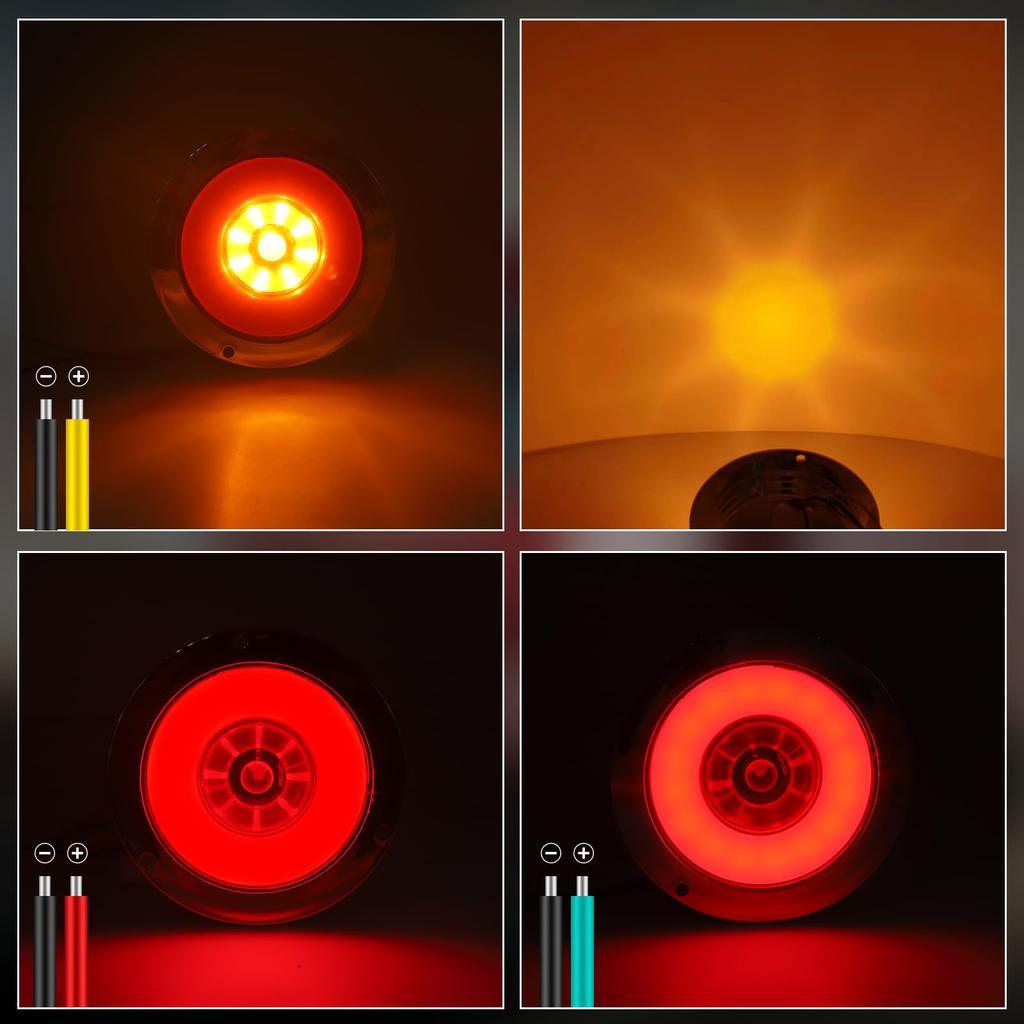 Ygmylandbb Nákladní automobil Zadní světlo LED 24v Přívěs Zadní světlo Kulaté Zadní "Brzda Malé Zadní