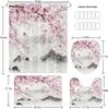 Exquisite Peach Blossom Shower Curtain Set - Water-Resistant & Quick-Drying, Includes 4 Pieces
