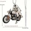 Halloween 2d Acrylic Motorcycle Skeleton Bride Festive Decoration For Interior Car